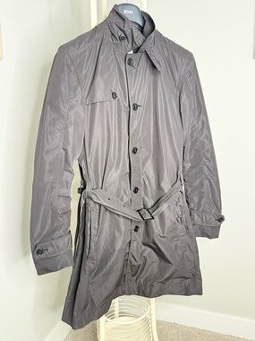 J Lindberg Men's Black Trench Coat